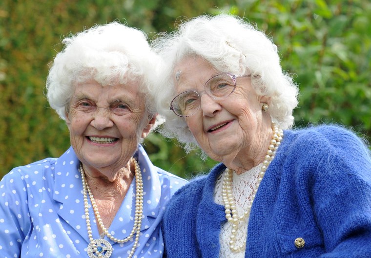 Image:Sisters Ena Pugh (pictured right) and Lily Millward